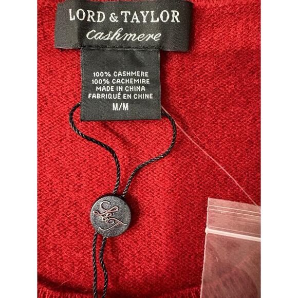 Lord & Taylor Woman's Red 100 % Cashmere Vest NWT Sz M Holidays Preppy Office - Picture 7 of 9